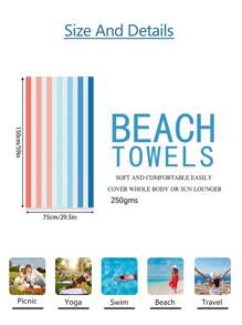 1 Stück mehrfarbiges Aquarell Regenbogen gestreiftes Strandtuch, Mikrofaser Strandtuch, super saugfähiges Strandtuch, Reise Strandtuch, Sport Pool Handtuch, Bad Camping Handtuch, Yoga Mädchen Damen Erwachsene Strandtuch