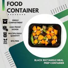 12 Oz Food Storage Containers With Lids Microwavable Meal Prep Containers Portion Control Food Containers Pack Of 10 - BlackBottemwithClearCover - View 3