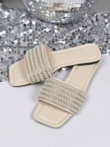 Sandalias de moda para mujer con lentejuelas, minimalistas y prácticas, multifuncionales