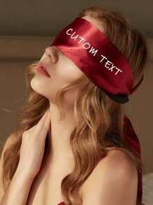Women's Customized Long Satin Eye Mask, Customized Text Eye Mask, Customized Name, Unique Sexy And Comfortable Sleeping Eye Mask, Two-Color Soft Lace-Up Eye Mask, Personalized Multi-Functional Webbing Eye Mask, A Personalized Gift For Your Girlfriend