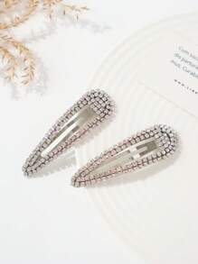 3 Stück Modische, elegante und vielseitige Haarklammern mit Diamantdekor für Damen, Seitenpony- und abstehende Haare Klemmklammern, Haarspangen