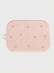 3pcs Customized Kids Silicone Placemat Set Featuring Rainbow Heart Patterns Non-Slip Washable Feeding Mat Personalized Gift, Baby Shower Gift - Multicolor - View 19
