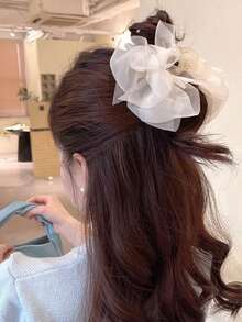 1 件薄纱材质时尚蝴蝶结发夹，适合搭配连衣裙的发饰，朋友礼物发夹爪夹发夹发夹发夹发夹发夹，休闲秋冬度假装女士 - 彩色 - 查看 7