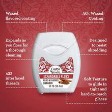 GuruNanda Expandable Waxed Dental Floss Cinnamon 55 Yards - 肉桂 - 查看 5