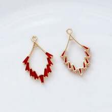 1 pieza/2 piezas/4 piezas Colgante con forma de rombo enchapado en latón vintage con circonita cúbica, suministros de artesanía de joyería DIY para pendientes