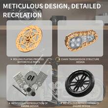 445 Pieces Of Motorcycle Building Blocks, Cake Decorations, Desk Decorations, Christmas/Halloween/Birthday Gifts, Suitable For People Aged 14 And Above