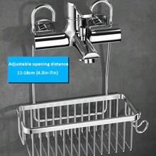 1pc Bathroom Hanging Basket Storage Rack, Suspended Shower Caddy, Bathroom Storage Shelf, Bathroom Storage Basket, Shampoo Shower Organizer, Bathroom Accessories, Bathroom Storage And Organization