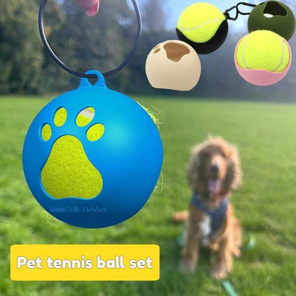 [Siliconen balhoes voor huisdieren] Handsfree speelgoedbalhoes voor huisdieren, speelgoedbalhoes voor hondentraining, beschermhoes voor tennisballen voor honden, gemaakt van siliconenmateriaal, geschikt voor huisdierenballen, tennisballen, enz. (Dit product bevat geen bal)