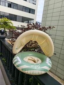 1 pieza Visera solar desmontable Flotador de natación para niños pequeños con rayas de colores y asa