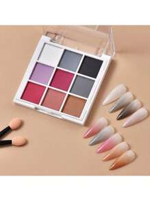 Kit de polvos de inmersión para uñas de 9 colores con pinceles - Juego de manicura degradada de larga duración para el verano | Suministros de arte de uñas DIY de calidad de salón