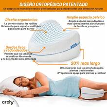 Almohada Ortopédica para Piernas - Espuma de Memoria Ergonómica, Alivia Dolores en Rodilla, Cadera y Columna - Blanco - Ver 12