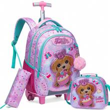 3PCS Rolling Backpack For Girls Kids Backpack With Wheels Roller Backpack With Wheels Set For Elementary Students Carry On Luggage Bookbag The Best Gift For Girls - Multicolor Girls Trolley Bag 176 - View 16
