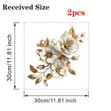 3D花朵马桶盖贴纸，马桶座便器盖贴花，浴室防水壁画乙烯基贴花，浴室装饰，浴室装饰，可移除贴纸