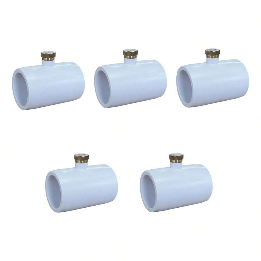 Boquillas pulverizadoras de PVC de 1/2 pulgada, 5 piezas. En exteriores, es adecuado para refrescarse y repeler mosquitos en verano, y el agua tiene un efecto de pulverización después de su uso. Adecuado para tubería de agua de 20 mm.