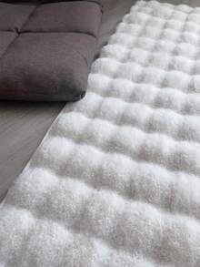 1pc Solid Fuzzy Anti-Slip Rug ,Room Decor