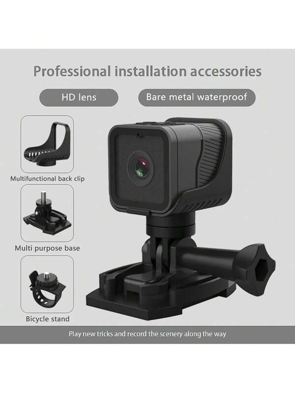 Cámara deportiva mini portátil HD 1080P con punto de acceso WiFi, cámara impermeable para grabar conducción de motocicleta y bicicleta