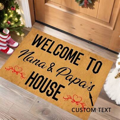 Felpudo personalizado - Felpudo de bienvenida personalizado - Agrega tu propio nombre en el felpudo - Con la información que elijas - Alfombra personalizada para el vestíbulo, el porche, el patio trasero, el patio Vuelta al colegio