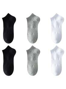 6 Pairs Men's Breathable Athletic Sports Socks, Ankle Socks For Running, Fitness, Sports