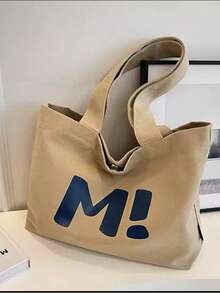 2025 Versatile Canvas Tote Bag, Stylish & Simple Design For Women - Khaki - View 11