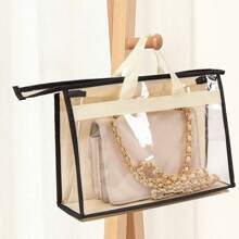 6 piezas de bolsas protectoras de polvo transparentes y no tejidas para bolsos, organizador de almacenamiento de bolsos con cremallera y asa, bolsa colgante para el armario, accesorios para bolsos