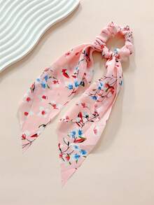 4 件/8 件优雅花卉雪纺发圈，柔软面料优雅女士发饰，适合马尾辫、发髻发型、日常佩戴、波西米亚优雅