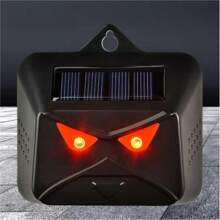 Repelente de animales con energía solar, luz roja intermitente, sensor de movimiento para ahuyentar jabalíes, repelente solar para exteriores para ahuyentar cerdos, conejos, lobos, osos, ciervos, mapaches