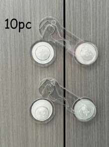 5pcs 3.7in*1.37in Baby Safety Drawer Locks, Cabinet Door Fridge Locks, Round Corner Safety Locks, Anti-Pinch For Toddler, Anti-Fall