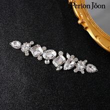 Perlon Joon Silver Rhinestone Applique Crystal Glass DIY Sewing Clothes Wedding Craft Decoration For Gowns - Silver - View 6
