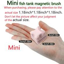 Fish Aquarium Mini Super Magentic Cleaner Tank Small Algae Scraper Fish Bowl Magnet Brush For Glass Tank ,Glass Algae Scraper, Curved Glass Cleaning Tool, Mini Washing Brush, Fish Tank Glass Cleaning Magnet, Cleaning Tool,1 Inch Mini Stain Scrubber Pads Aquarium Cleaning Tool For 1/5 Inch Thick Fish Tank Up To 10 Gallons
