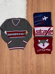 Kit 3 Suéter Masculino Variadas Modelo Infantil Menino Agasalho
