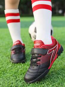 Teenagers Campus Casual Sports Shoes, Running Sneakers, Soccer Training Shoes, Outdoor Hiking Shoes, Slip-Resistant Sole, Wear-Resistant Sole, Hook And Loop Fastening, Asymmetrical Pattern & Letter Design, White Glue On Sole-Upper Connection, Craftsmanship Issue