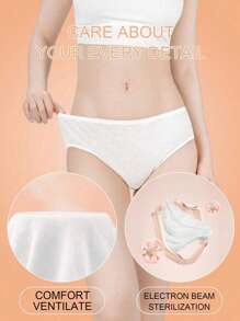 Ropa interior desechable para mujeres, Bragas triangulares desechables para mujeres, Adecuado para uso diario, Bragas antibacterianas independientes para mujeres para viajes y viajes de negocios, Pantalones cortos desechables para mujeres