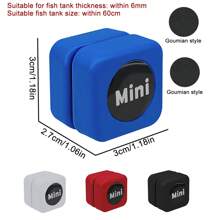 1 pieza Mini cepillo magnético de doble cara para acuario - Herramienta de limpieza de algas Rascador magnético anfibio para limpiar vidrio