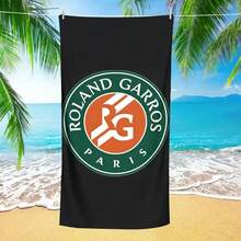 Fourgar Roland Paris Tennis Tournament Beach Towel - Quick Drying, Soft & Absorbent Polyester Blend, Vibrant Red & Green Tennis Design With "Roland Paris" Logo, Lightweight For Beach, Pool, Travel, Camping, Surfing, Outdoor Activities, Sports Design, Fast Drying Fabric Beach Essentials - Multicolor - View 9