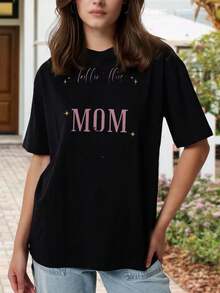 Camiseta de manga corta para madres de bailarinas - Camiseta gráfica 'Sintiendo este rollo de baile' Regalo perfecto Prenda cómoda de algodón para recitales, ensayos, uso diario informal blanco - Negro - Ver 1
