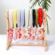 1pc Multi-Tier Wooden Jewelry Organizer Display Rack - Large Capacity Accessory Storage Rack For Earrings, Bracelets, And Hair Accessories, Easy Assembly, Adjustable Countertop Display Stand For Women Storage Organizer Travel Essentials Gift