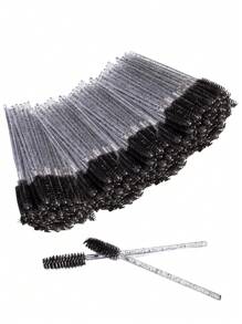 200 PIÈCES 100 PIÈCES 50 PIÈCES Baguettes de mascara jetables, brosses Spoolies en cristal pour extensions de cils, brosses pour les cils et les sourcils Spoolies, applicateur de baguette pour cils, kits de maquillage (blanc)