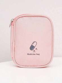 1 peça Bolsa de remédios pequena portátil para viagem, para casa, com pequena bolsa de remédios, pequena bolsa de armazenamento, organizador de pacotes de remédios prático com grade de malha, bolsa de grande capacidade, bolsa grande de higiene pessoal com zíper duplo e vários compartimentos para mulheres/homens, bolsa de artigos de higiene pessoal para viagens de curta distância, bolsa de armazenamento de itens essenciais para viagem, para a volta às aulas, bolsa de armazenamento à prova d'água, acessórios de viagem, férias, verão