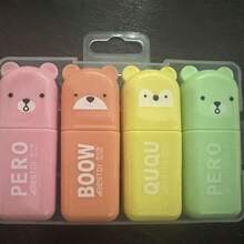 3 Stücke/4 Stücke/6 Stücke Set Mini Textmarker Stifte, süße Bär & Katze geformte Textmarker, farbige Markierstifte, geeignet für tägliches Zeichnen und Ausmalen