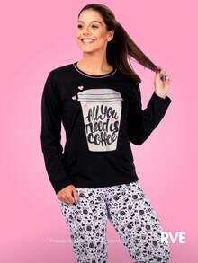 Women's Pajamas Winter Long Faux Drawstring Cute Elegant Luxurious Woman Casual Young Casual Knitted Fabric Long Sleeve Cup Coffee Cute - 白色 - 查看 3