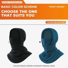 2 Pieces Balaclava Full Cover Face Thermal Ski Mask For Men Women Outdoor Sports Black - black&blue - View 5