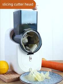 Electric Vegetable Cuter, Kitchen Ro-Type Vegetable Slicing Machine, Grater For Sicing And Shreding, Cheese Slicer,Battery Capacity Is 1500mAh, USB Rechargeable