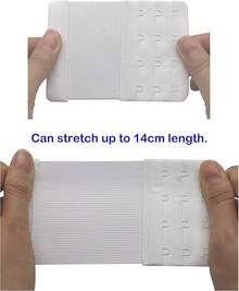 4 Hook Bra Extenders, Soft Stretchy Comfortable Strap Extender - 白色-6件裝 - 查看 2