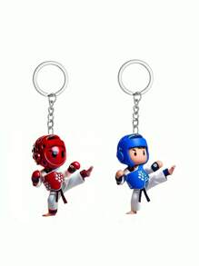 1 Taekwondo Junge, 2D Acryl Anhänger. Sportlicher Stil Muster sehr cooles Design, kann als multifunktionaler Schlüsselanhänger, dekoratives Geschenkaccessoire, Innenraum-Hängedekoration und DIY Rucksack-Anhänger verwendet werden, perfektes Geschenk, ohne Batterie erforderlich Schul- und Autoaccessoires, süße Goth Y2K Taschenaccessoires, Schlüsselbänder mit ID-Halter, Autoaccessoires, Taschenanhänger