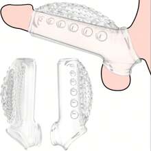 Penis Sleeve Transparent Progressive-Texture Condom Featuring Waterdrop And Arrow-Shaped Patterns, 115mm Length With Thickening/Lengthening Effect, Ideal For Passionate Nights Enhancing Partner Pleasure.
