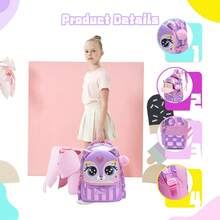 3-in-1 Schulrucksäcke für Mädchen mit Lunchbox und Federmäppchen, Schulranzen für Grundschüler, Reiserucksack, süßer Büchertasche-Set