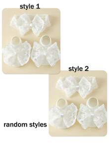 3pcs/Set Lace Bow Headbands & Anti-Slip Soft Socks Set, Cute For Party, Photo Shooting And Daily Wear - Multicolor - View 16