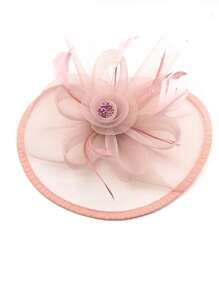 1 Stück Faszinator für Frauen, Teepark Kopfband Hut, Blumengewebe Federn Kopfbedeckung Haarclip für Hochzeit