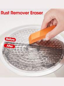 2pcs/1pc Magic Eraser, Stainless Steel Rust Remover, Stainless Steel Tap Descaling Eraser, Kitchen Cleaning Brush, Bathroom Mirror Wiping Eraser, Toilet Rust Eraser, Multipurpose Rubber Cleaner For Kitchen & Bathroom - Removes Limescale, Rust And Stains Without Cleaner