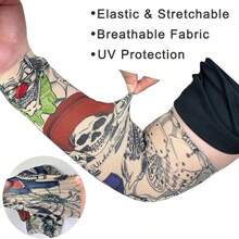 1/6pcs Temporary Tattoo Arm Sleeves Arts Fake Slip On Arm Sunscreen Sleeves Body Art Stockings Protector -Designs , Tiger, Dragon, Skull, And Etc Unisex Stretchable Cosplay Accessories, Temporary Tattoo Arm Sleeves Arts Fake Slip On Arm Sunscreen Sleeves Body Art Stockings Protector -Designs , Tiger, Dragon, Skull, And Etc Unisex Stretchable Cosplay Accessories